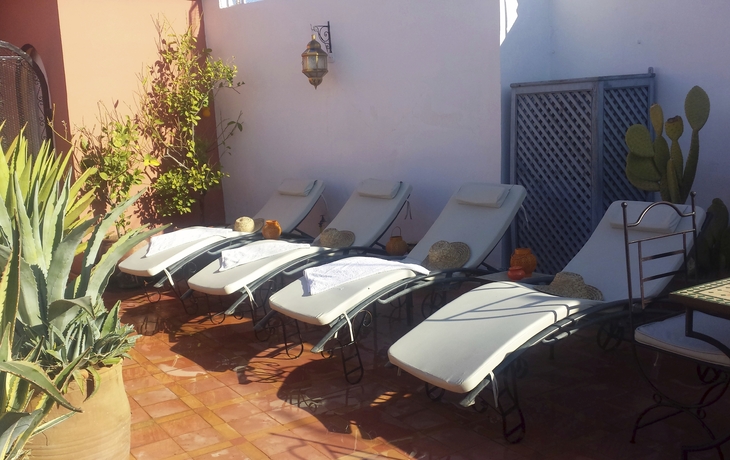 Terrasse im Hotel Riad Alida in Marakech, Marokko