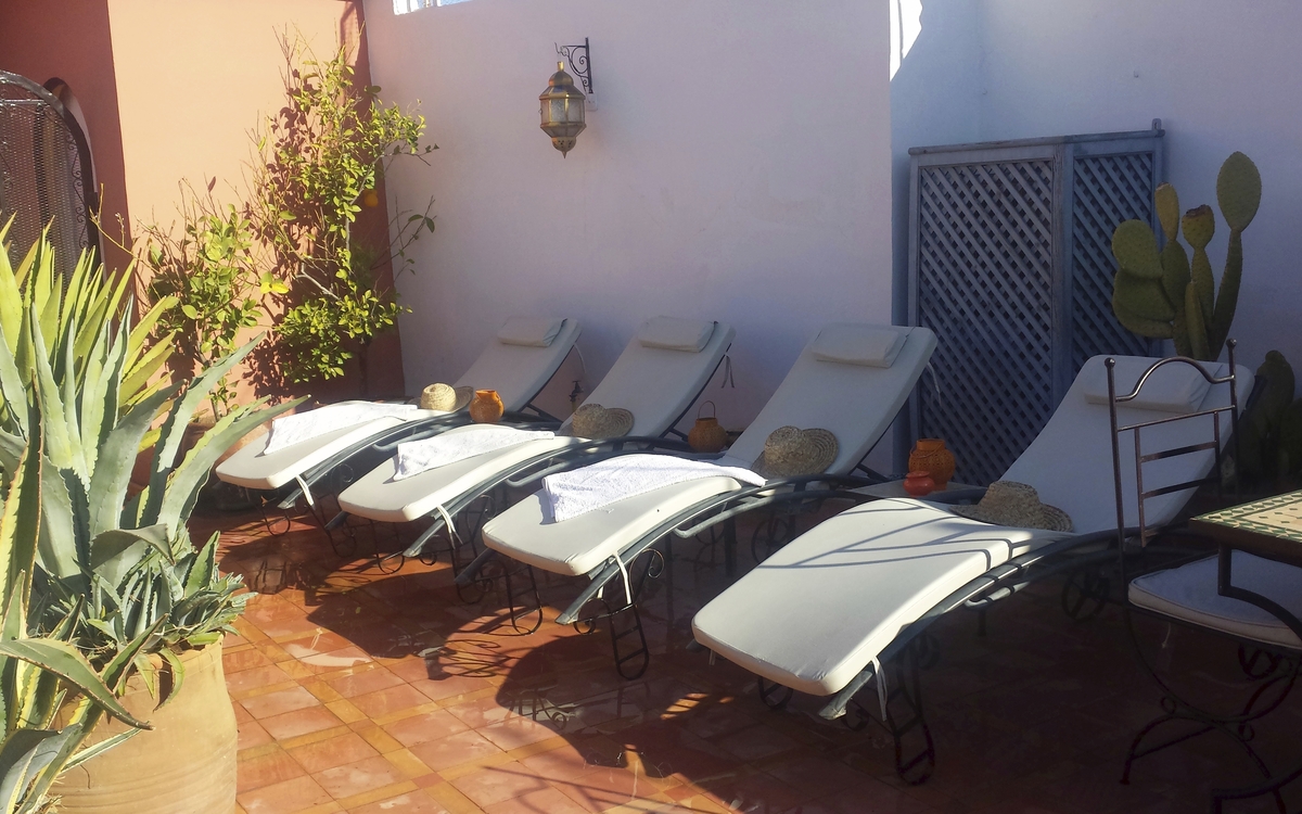 Terrasse im Hotel Riad Alida in Marakech, Marokko