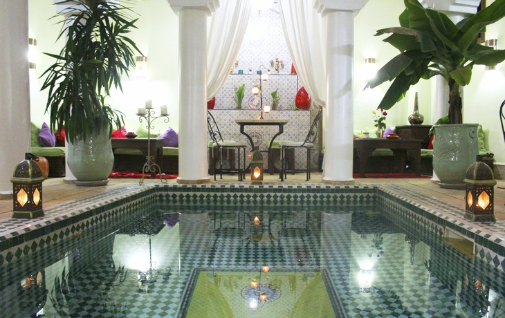 Innenhof im Hotel Riad Alida in Marakech, Marokko
