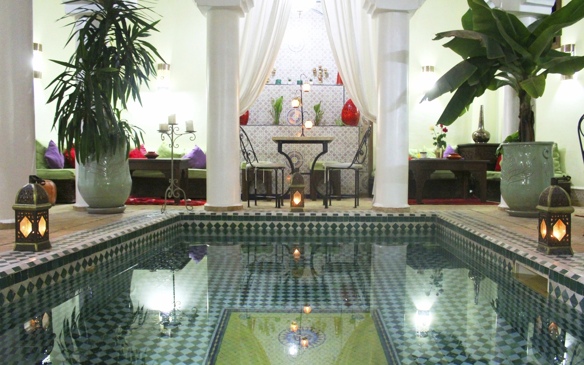 Innenhof im Hotel Riad Alida in Marakech, Marokko