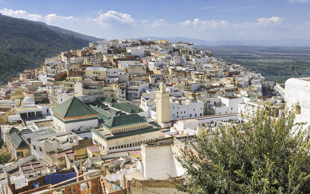 Blick auf Moulay Idriss, Marokko