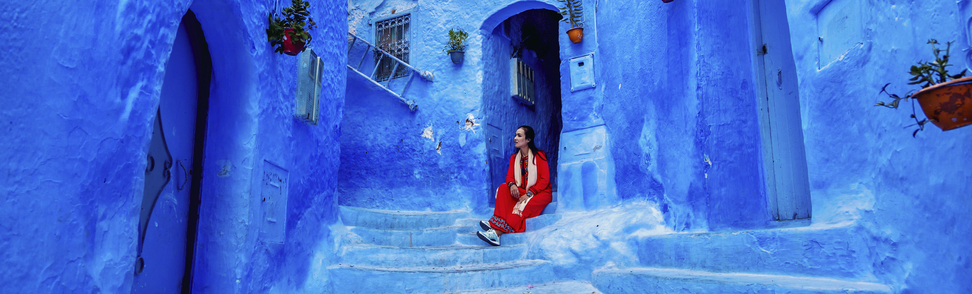 Blaue Haeuser in Chefchaouen, Marokko