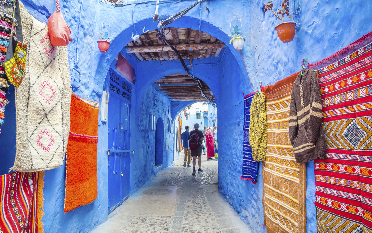 Gasse von Chefchaouen, Marokko