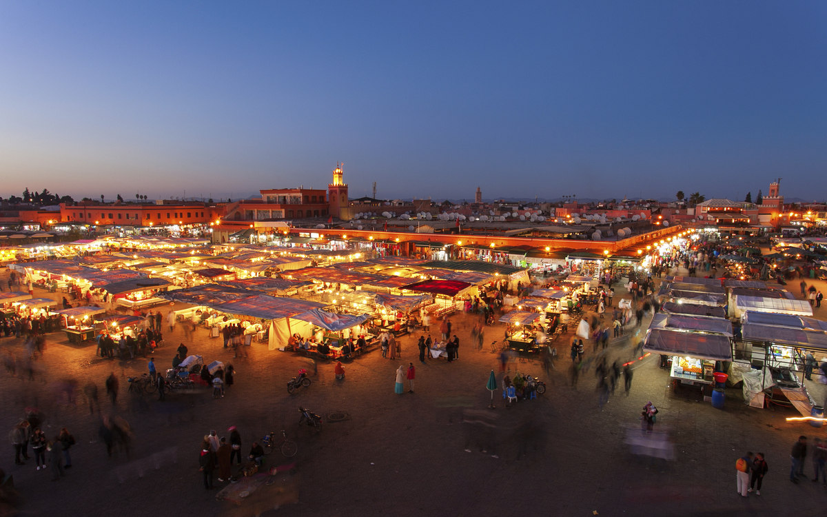 Platz Djemaa El Fna in Marrakesch, Marokko