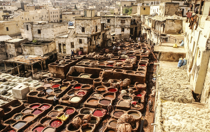 Gerberei in Fes, Marokko