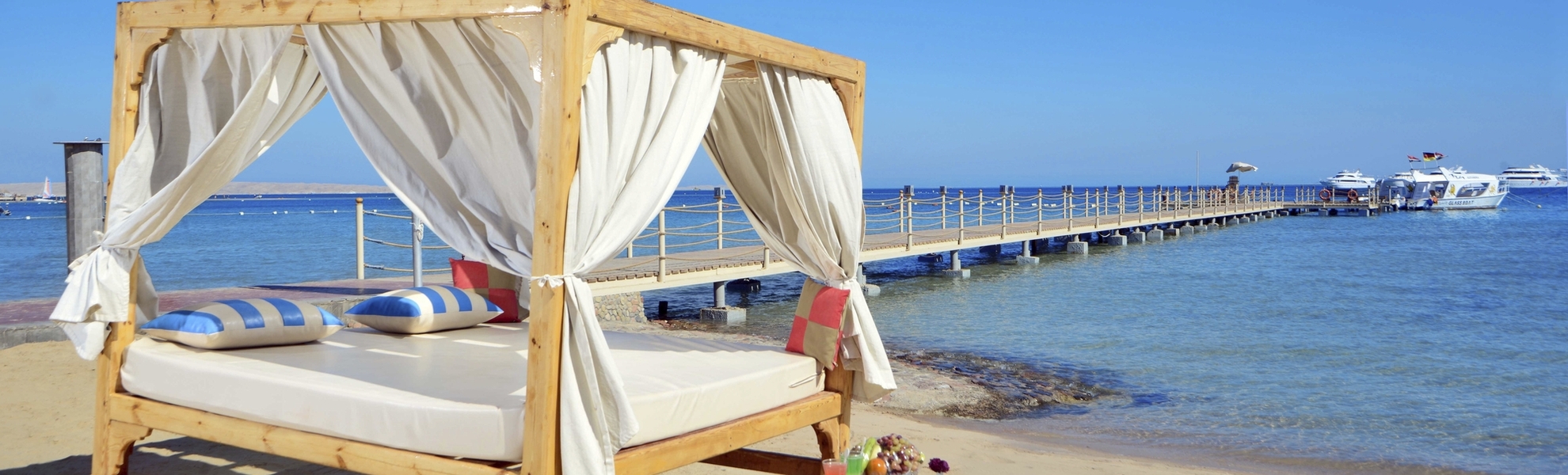 Strand beim Albatros White Beach Resort in Hurghada, Ägypten