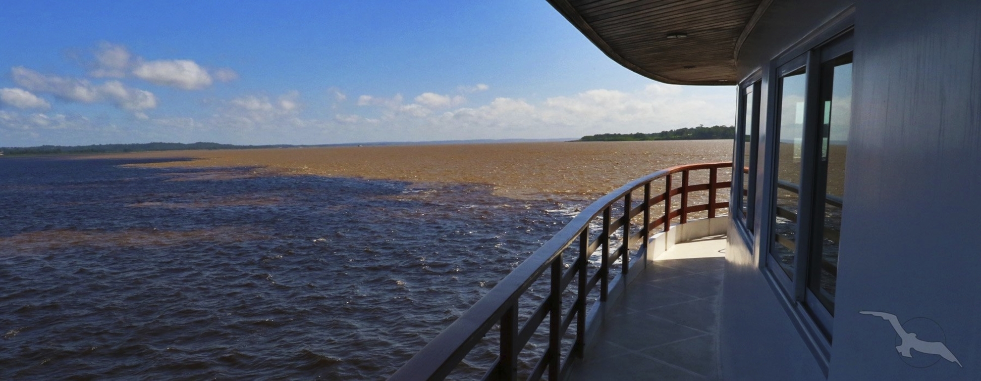 Zusammenfluss von Rio Negro und Rio Solimoes