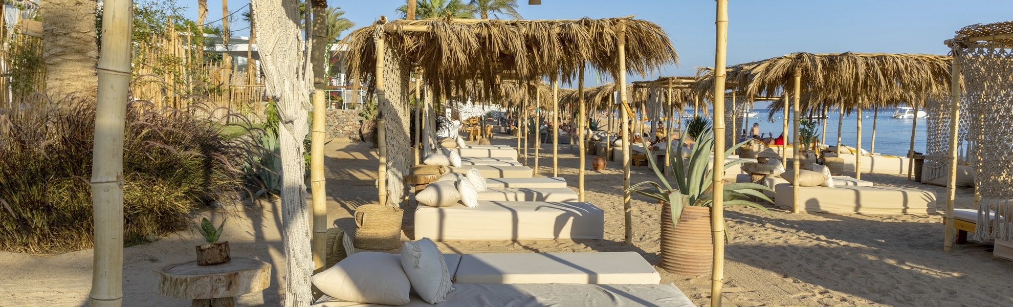 Strandbereich für Gäste der Villas