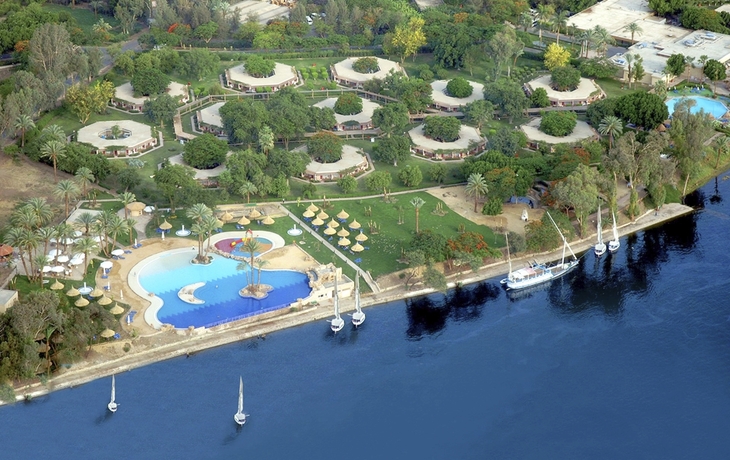 Blick auf das Hotel Jolie Ville Kings Island Luxor, Ägypten