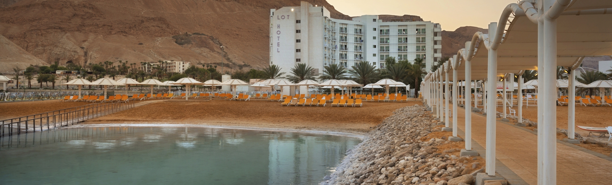 Strand am Hotel Lot in Bokek, Israel
