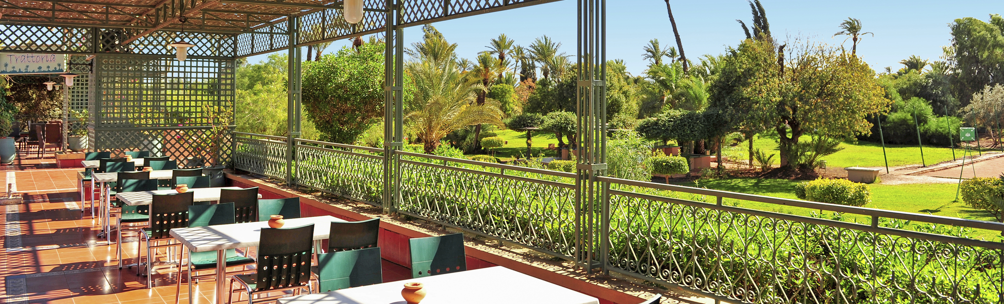 Terrasse im Iberostar Club Palmeraie Marrakech, Marokko