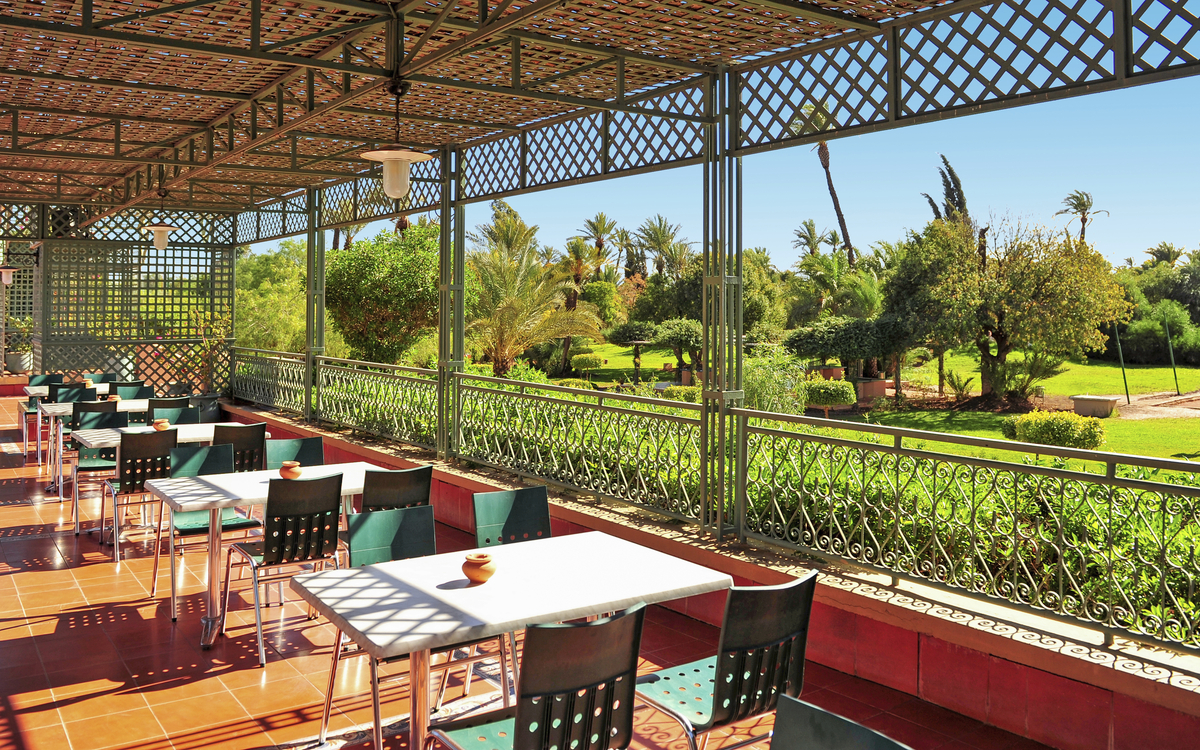 Terrasse im Iberostar Club Palmeraie Marrakech, Marokko