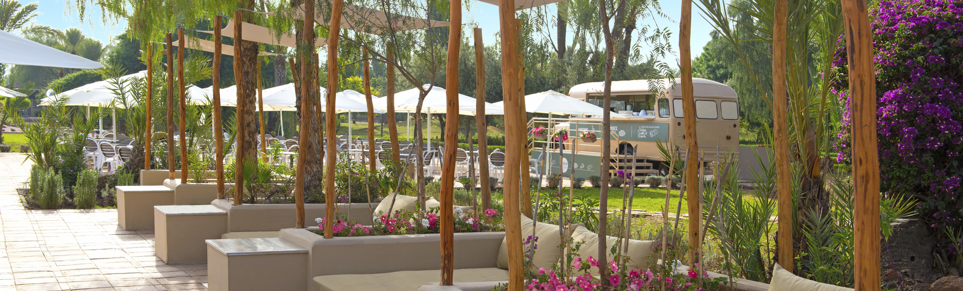 Terrasse im Hotel Iberostar Club Palmeraie Marrakech, Marokko