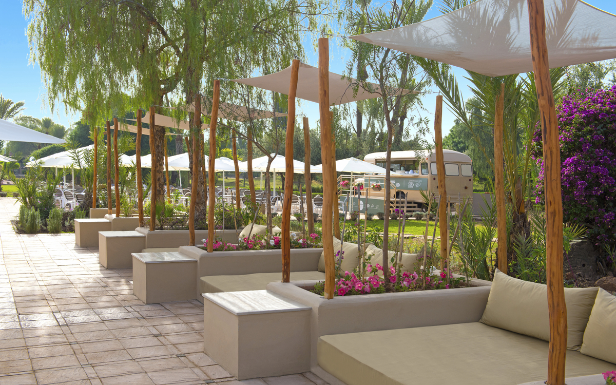 Terrasse im Hotel Iberostar Club Palmeraie Marrakech, Marokko