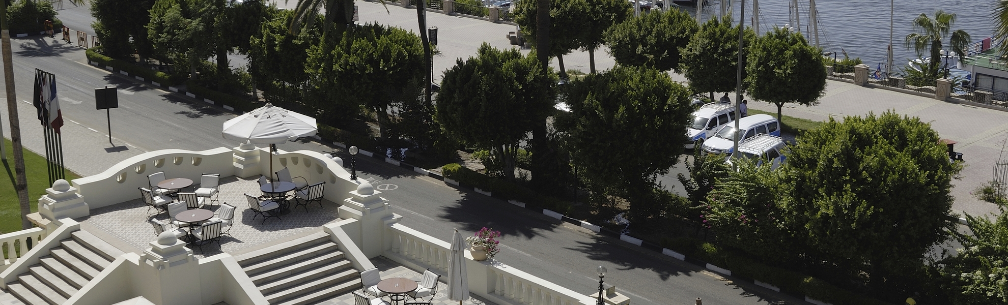 Terrasse im Hotel Sofitel Winter Palace Luxor, Ägypten