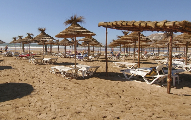 Strand beim Hotel Decameron Tafoukt Beach Resort, Marokko