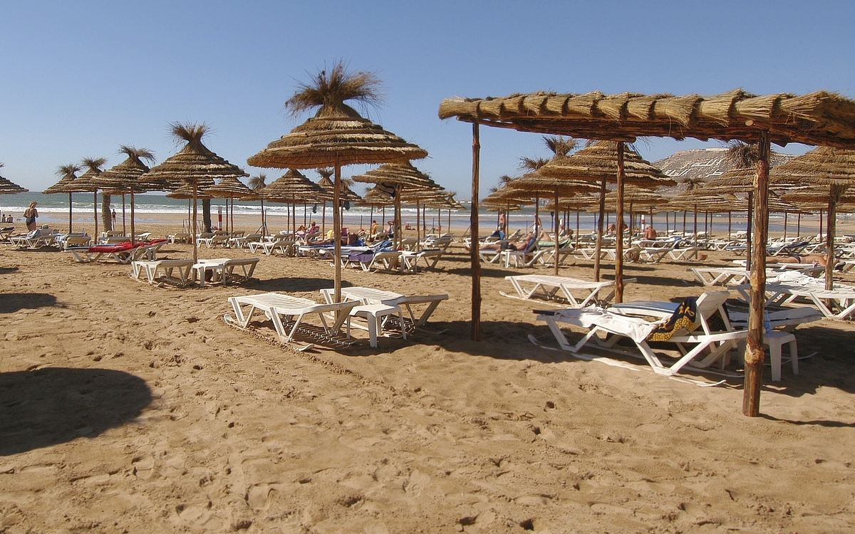 Strand beim Hotel Decameron Tafoukt Beach Resort, Marokko