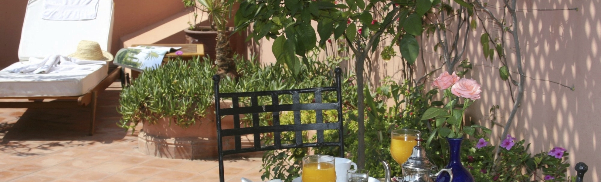 Terrasse im Hotel Riad Daria Marrakech, Marokko