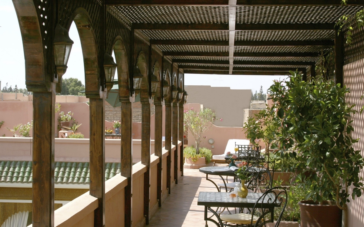 Terrasse im Hotel Riad Daria Marrakech, Marokko