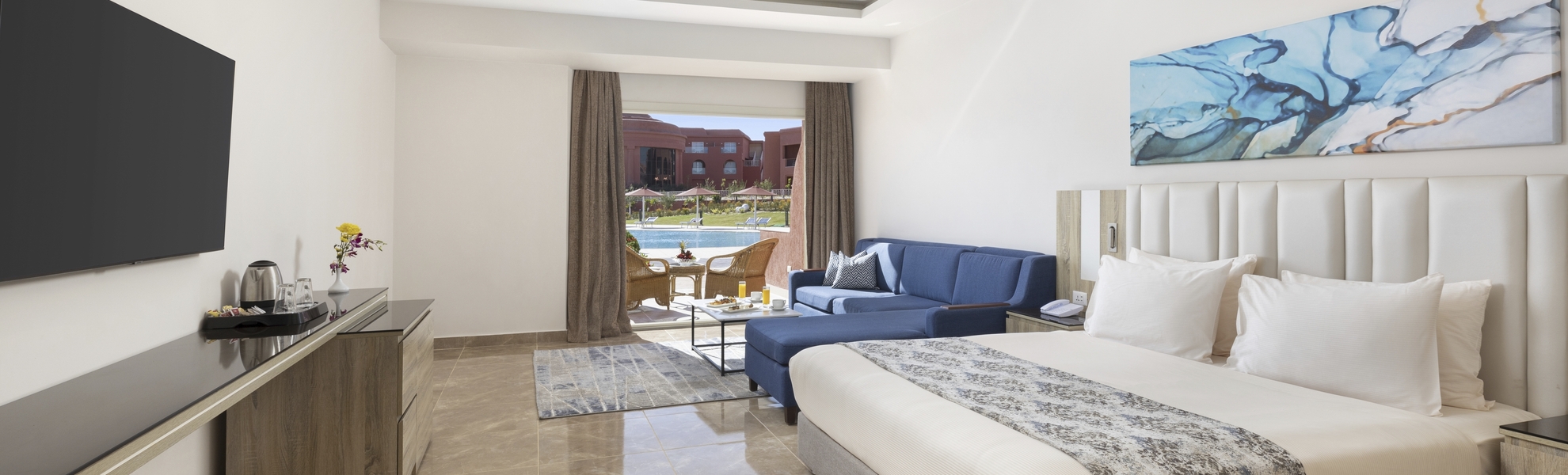 Beispiel Bungalowzimmer Poolblick