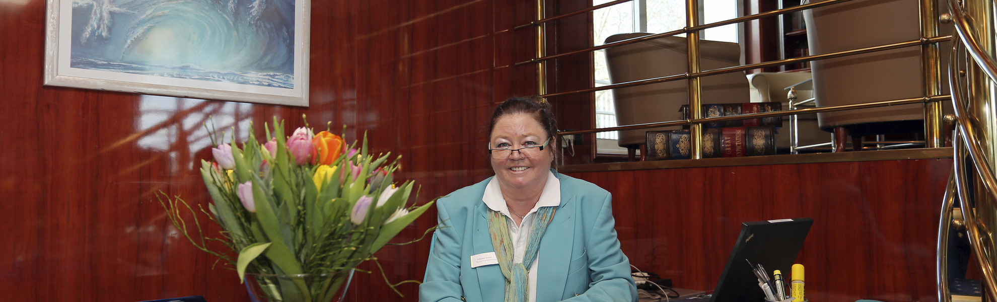 Kreuzfahrtleitung auf dem Flussschiff MS Rhein Prinzessin