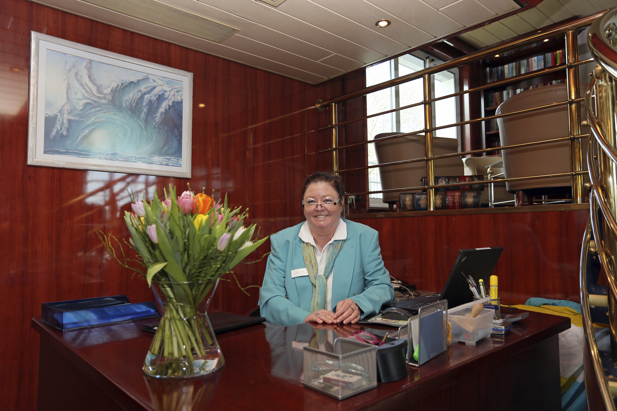 Kreuzfahrtleitung auf dem Flussschiff MS Rhein Prinzessin