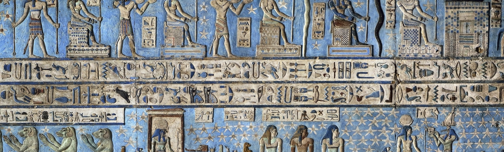 Wandmalerei im Tempel von Dendera in Ägypten