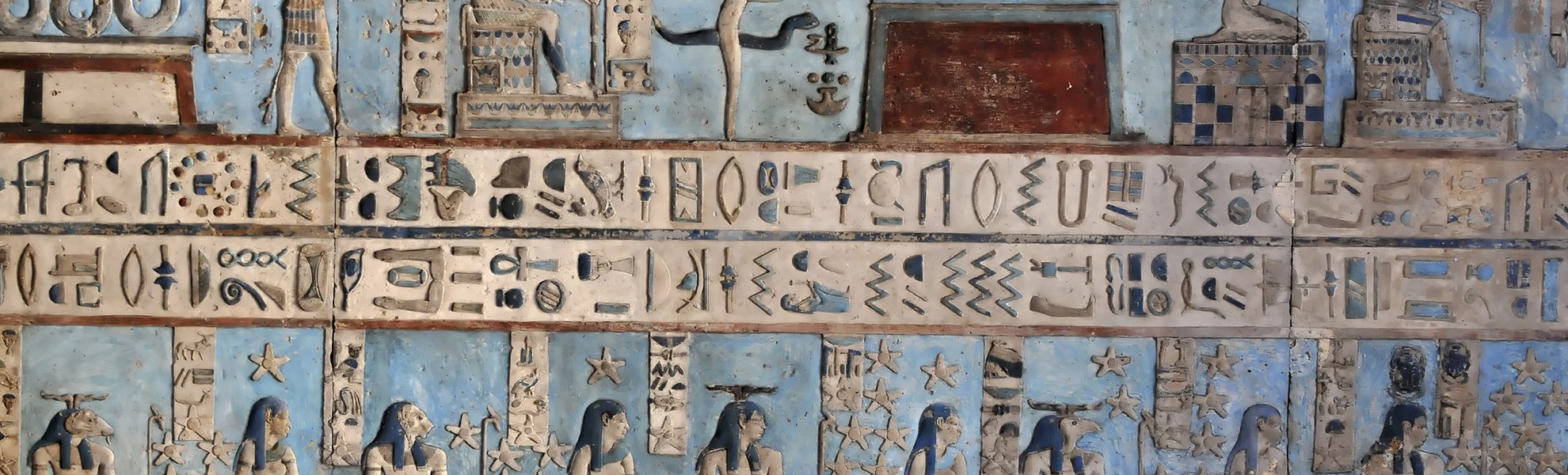 Wandmalerei im Tempel von Dendera in Ägypten