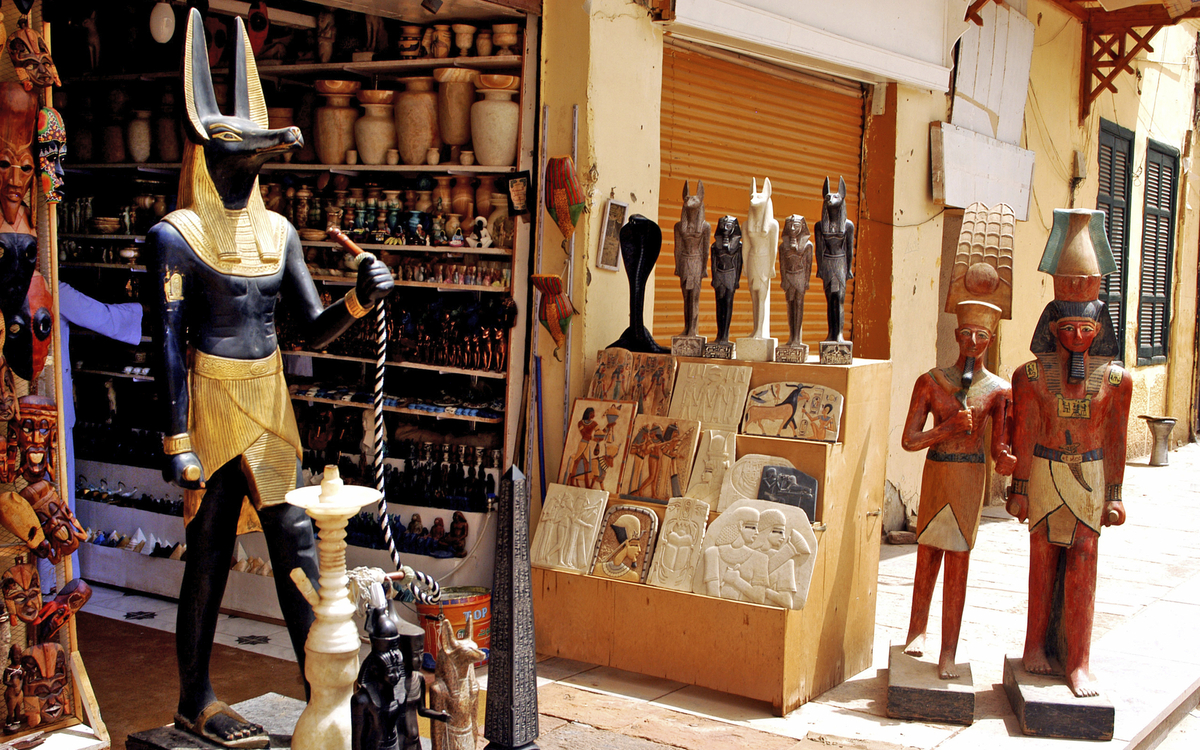 Souvenirshop in Assuan in Ägypten