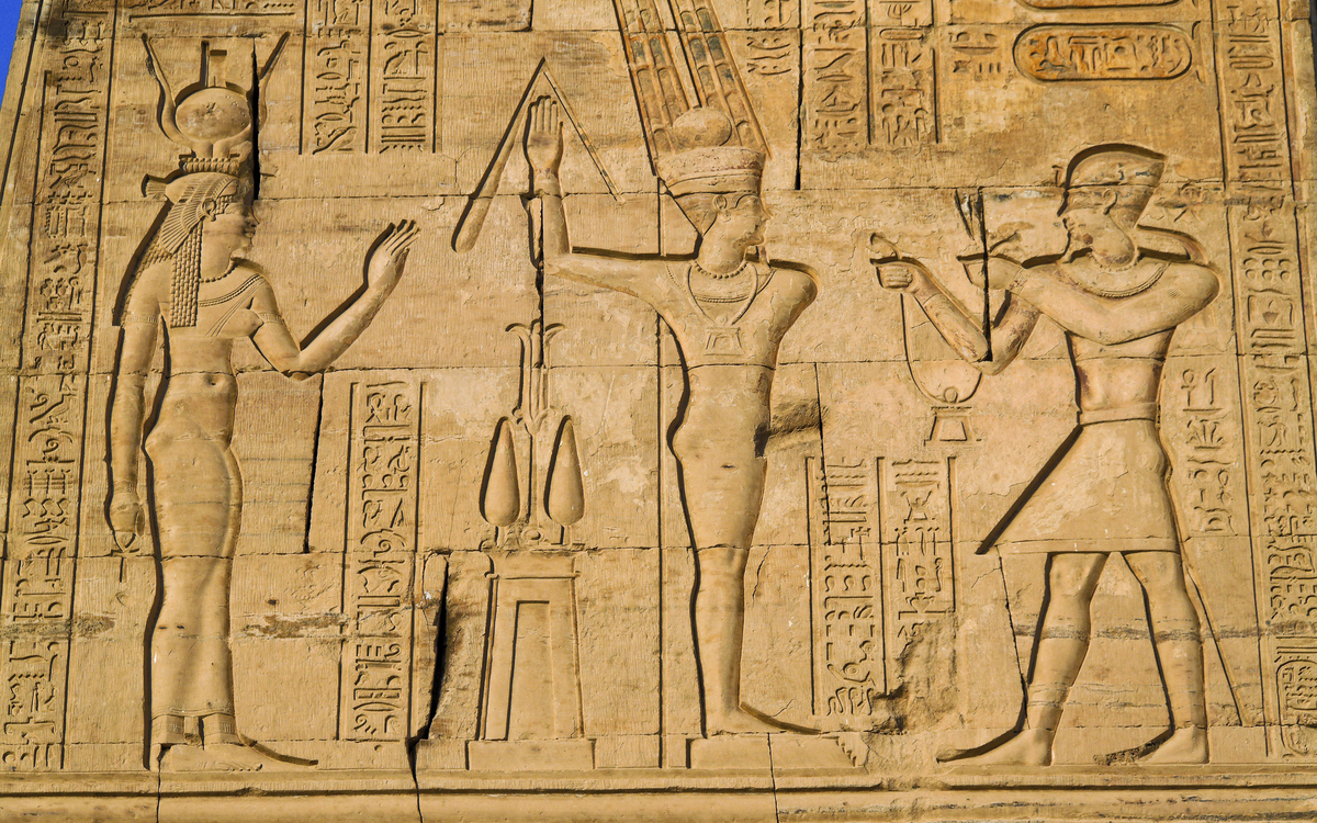 Wandmalerei im Doppeltempel von Kom Ombo in Ägypten