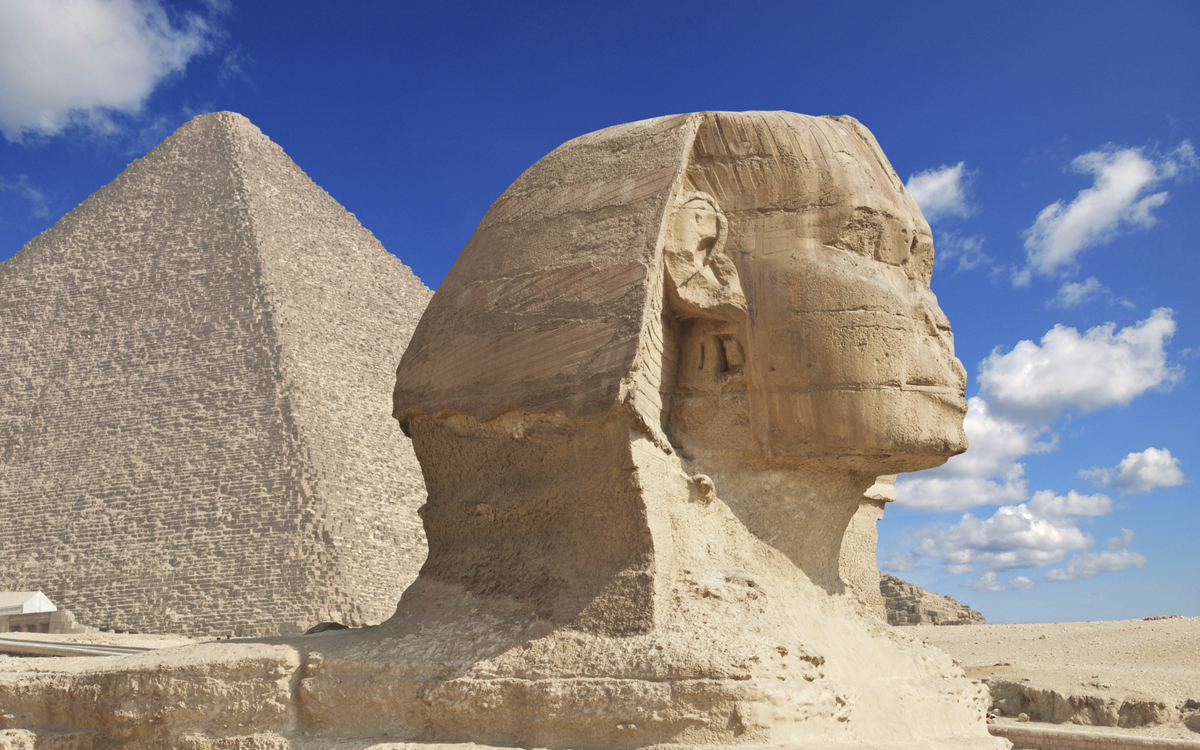 Sphinx und die Pyramiden von Gizeh, Ägypten