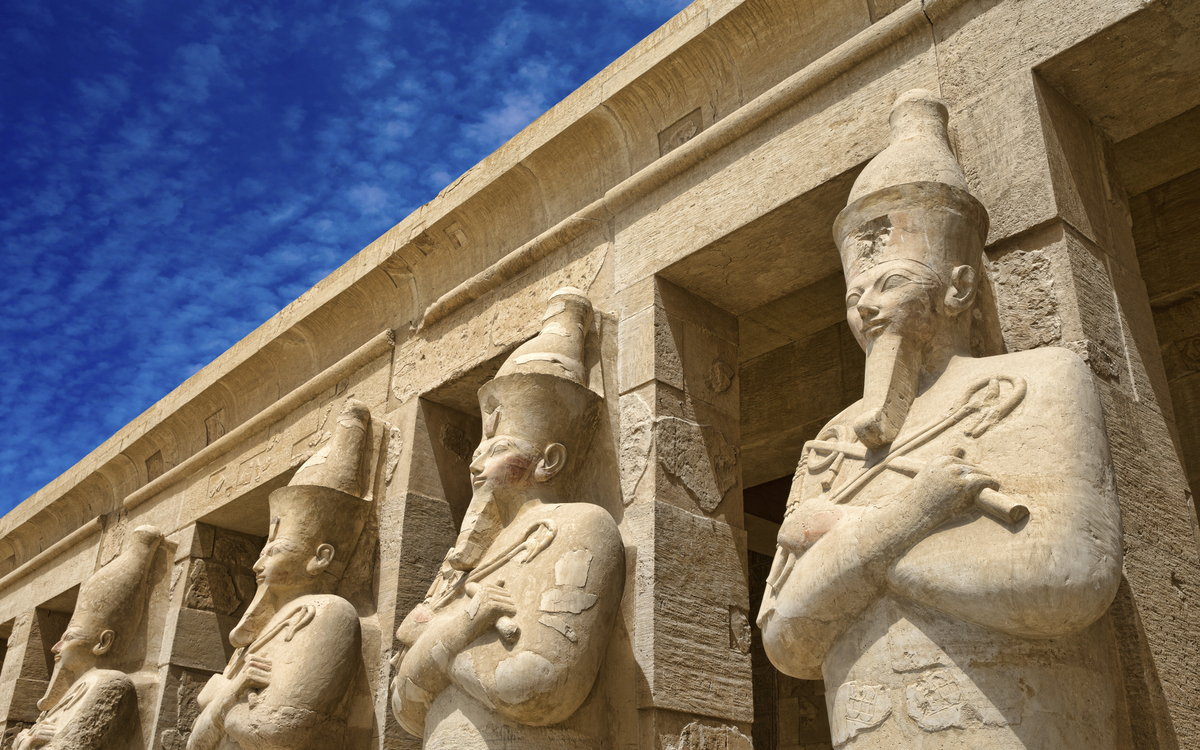Osirispfeiler des Totentempels der Hatschepsut in Ägypten