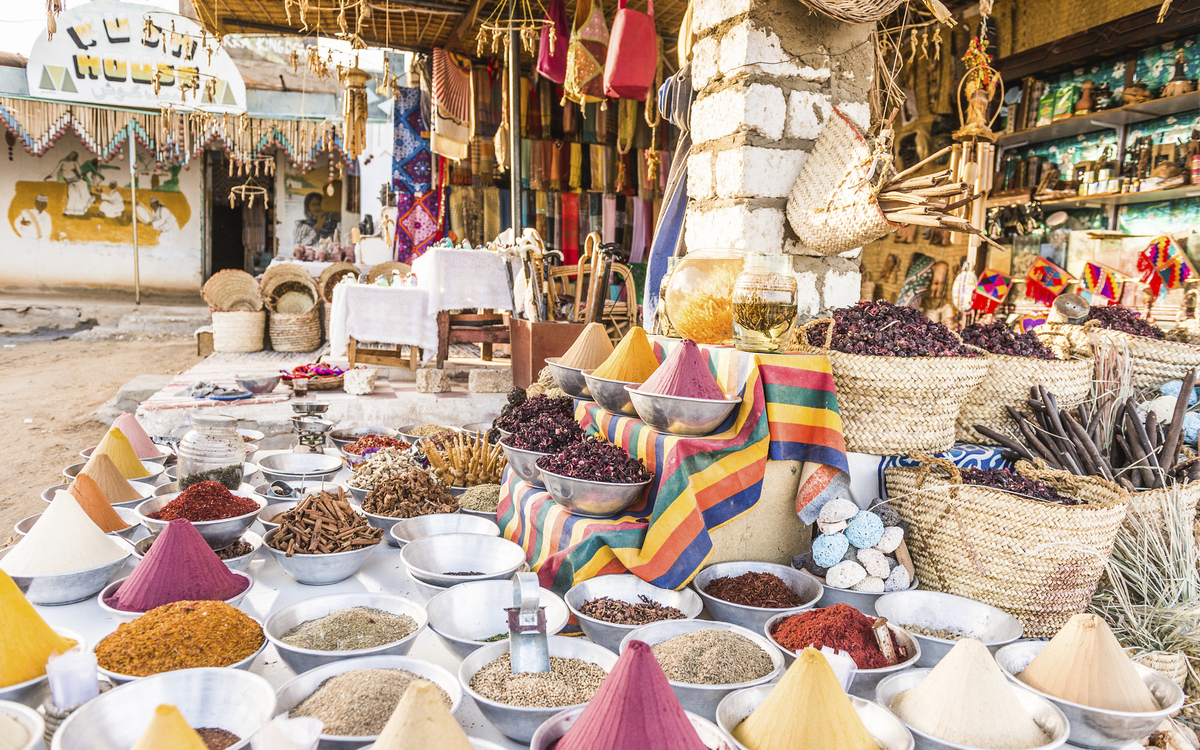 Gewürzstand auf einem Markt in Ägypten