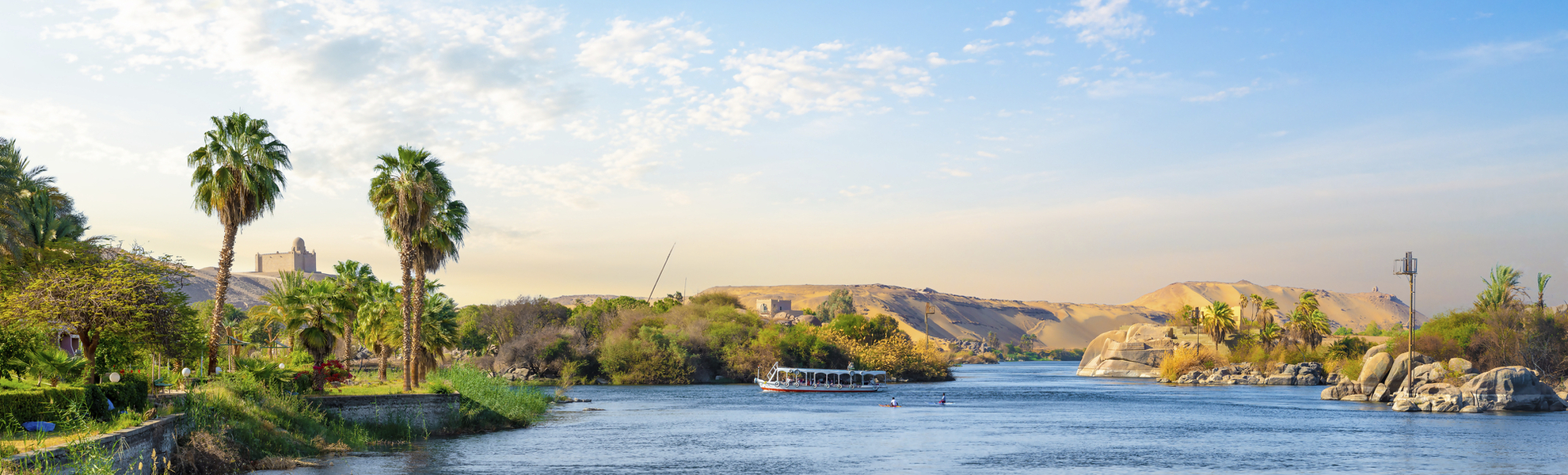 Ufer am Nil bei Assuan, Ägypten