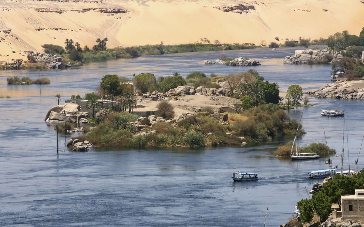 Kleine Insel auf dem Nil in Ägypten