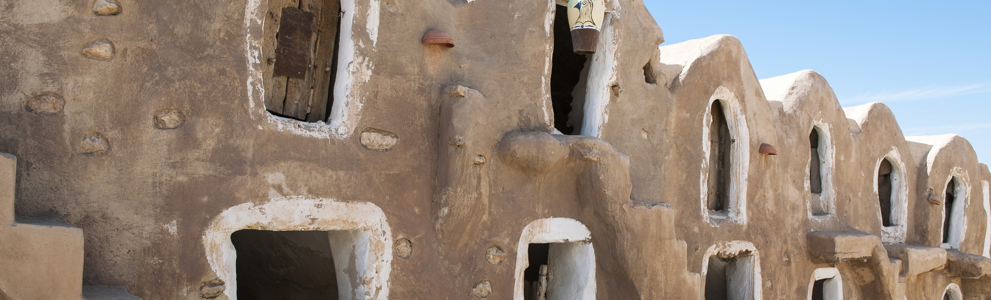 Häuser in Tataouine auf der Insel Djerba, Tunesien