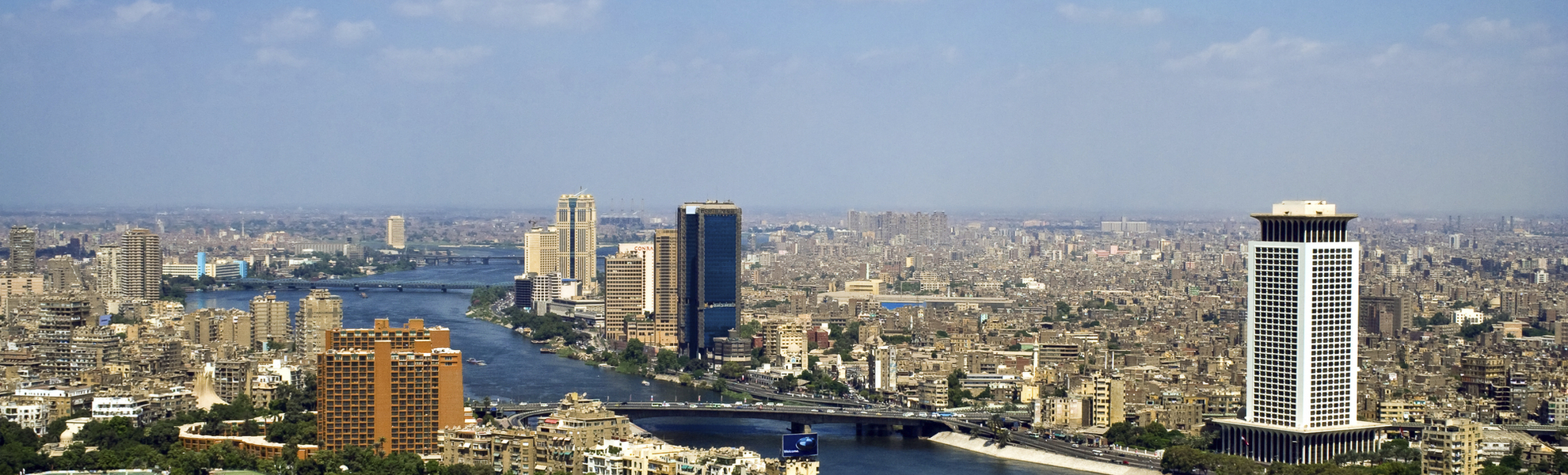 Luftansicht über Kairo und den Nil in Ägypten