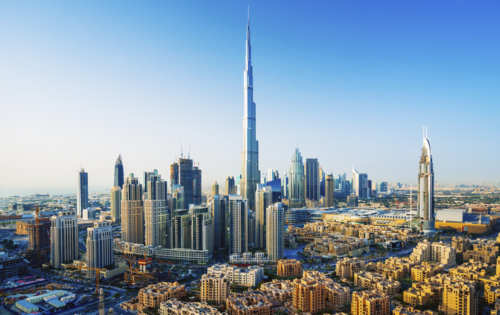 Skyline von Dubai, V. A. Emirate