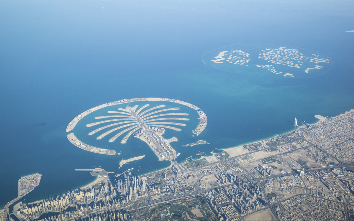 Palm Islands vor der Küste von Dubai, Vereinigte Arabische Emirate