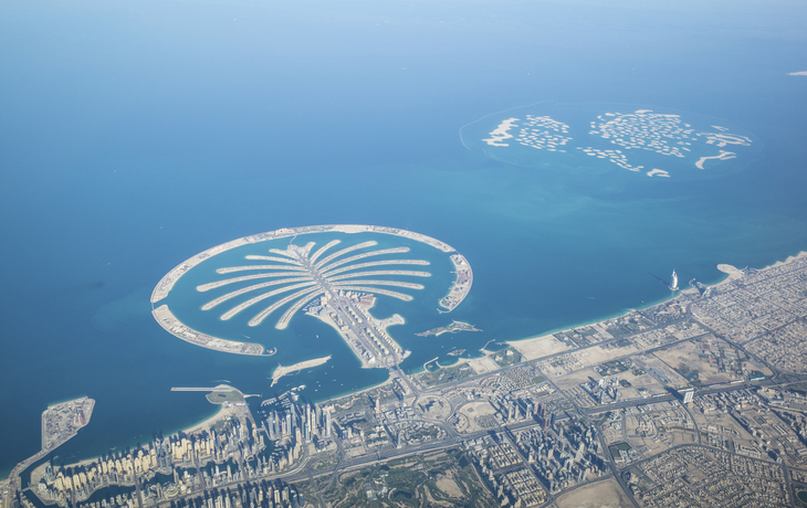 Palm Islands vor der Küste von Dubai, Vereinigte Arabische Emirate