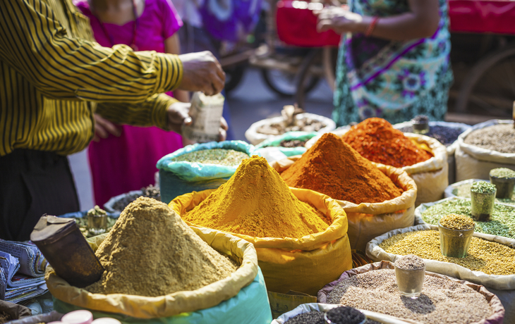 Gewuerze auf dem Markt in Delhi, Indien