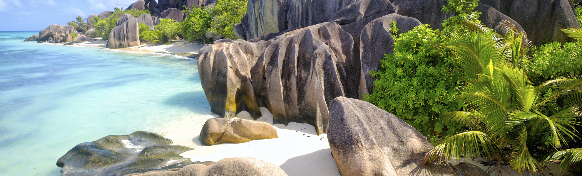 traumhaft schöner Strand auf den Seychellen