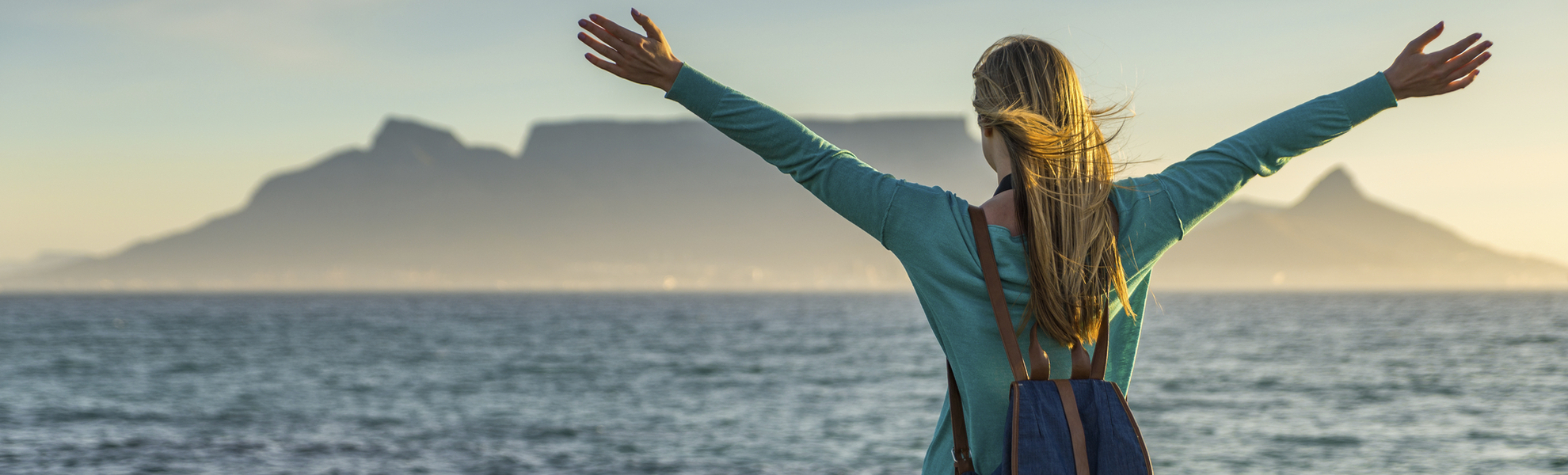 Touristin vor der Küste von Kapstadt, Südafrika