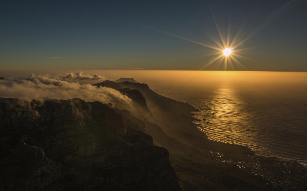 Sonnenuntergang in Kapstadt, Südafrika