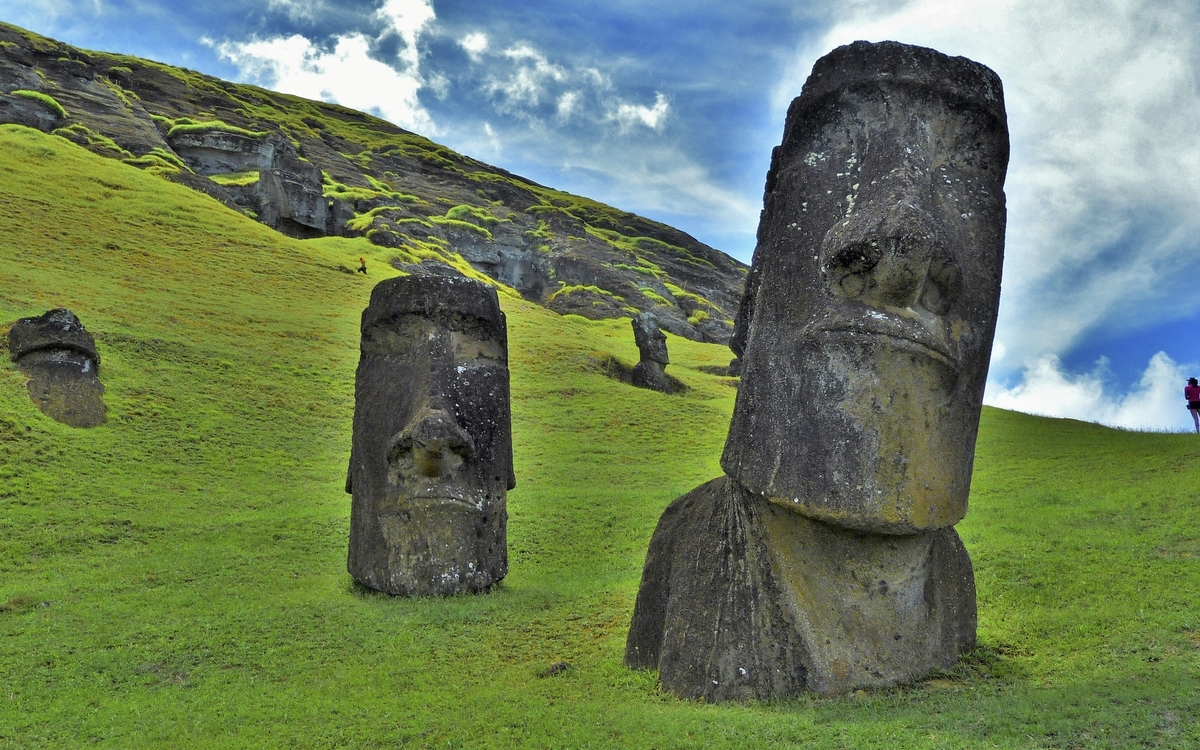 Moai Statuen auf der Osterinsel, Chile