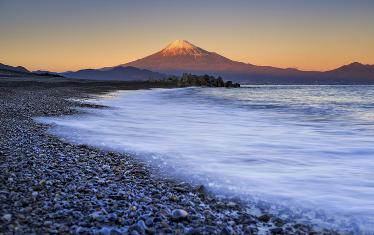 Shizuoka Landschaft während des Sonnenuntergangs, Japan