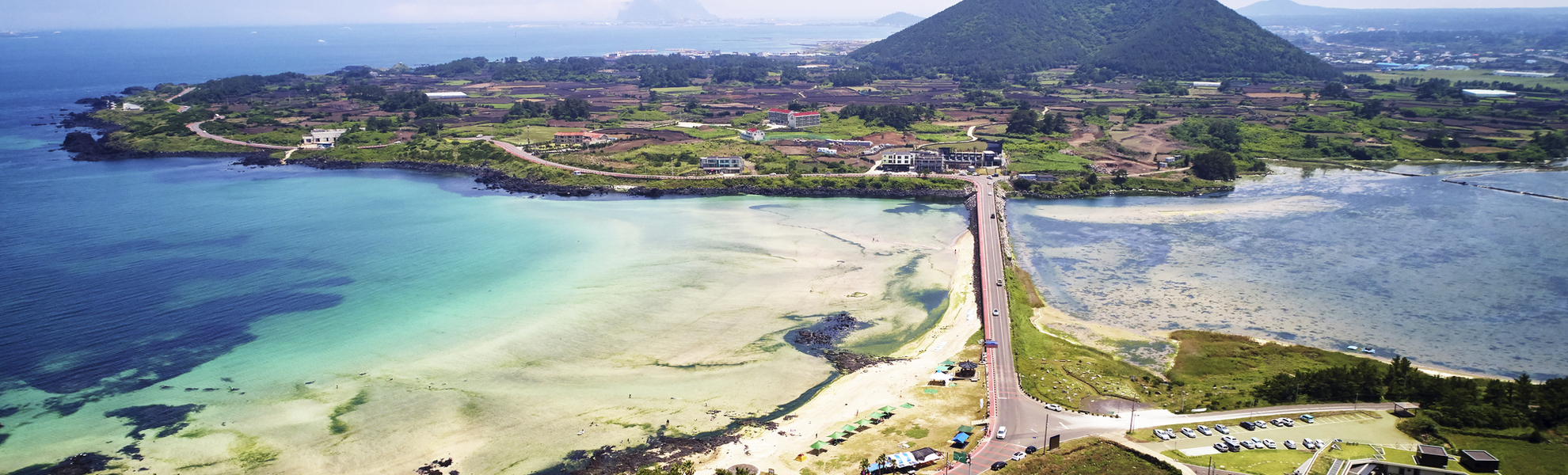 Luftansicht auf die Insel Jeju, Suedkorea