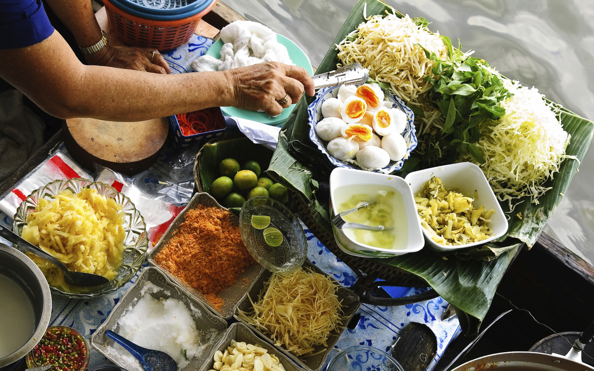 schwimmender Markt in Bangkok, Thailand