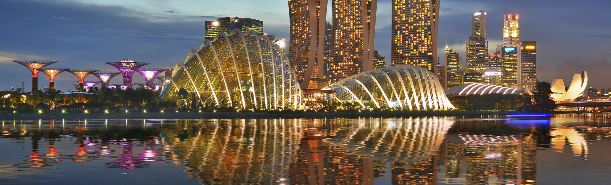 Marina Bay bei Nacht, Singapur