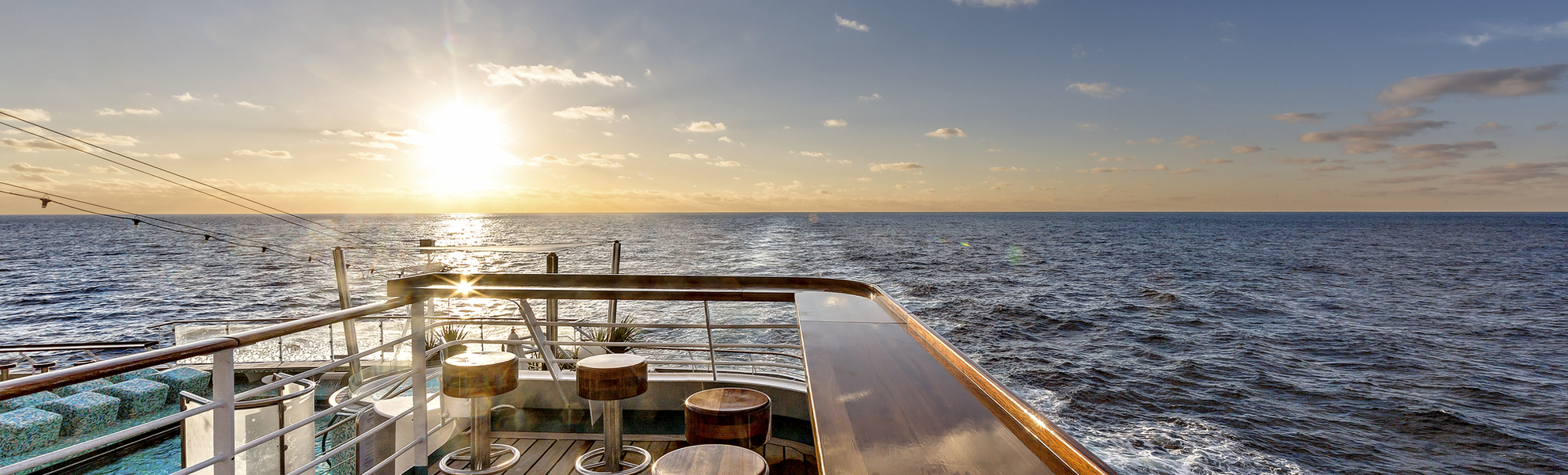 Sonnenuntergang von der Jupiterbar gesehen, MS Amadea